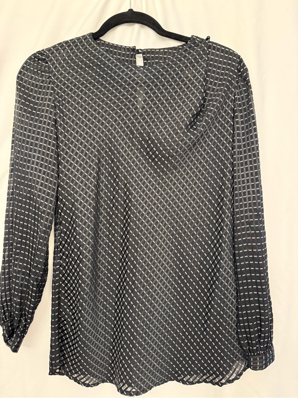 Fritzi Gray White Geometric Print Blouse Size M